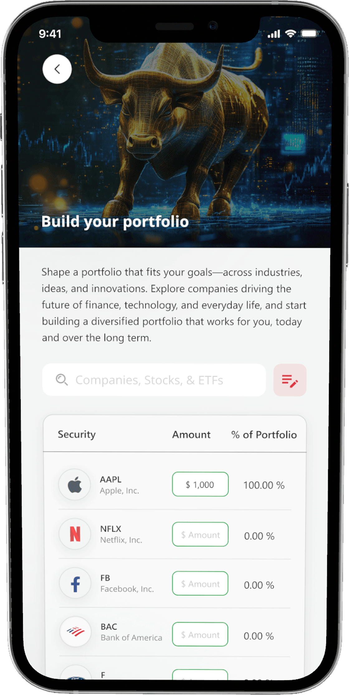 Prospuh app portfolio builder